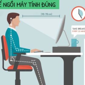 Thư thế ngồi làm việc đúng cách cho dân văn phòng tránh các vấn đề đau nhức cổ, vai. gáy