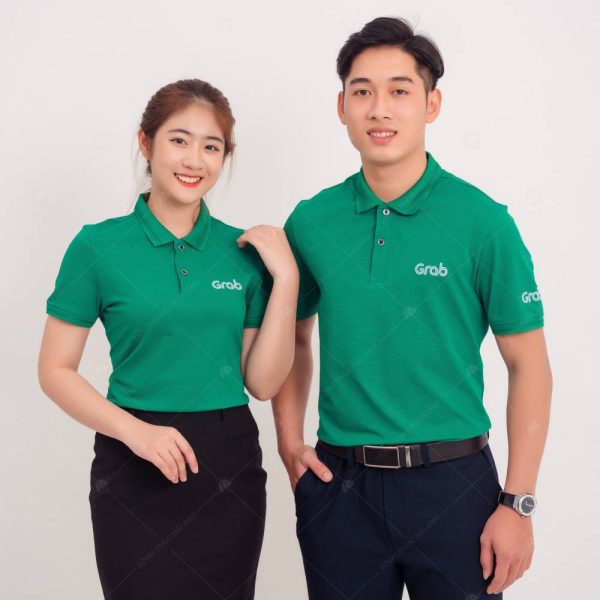 áo Polo đồng phục công ty Grab màu xanh