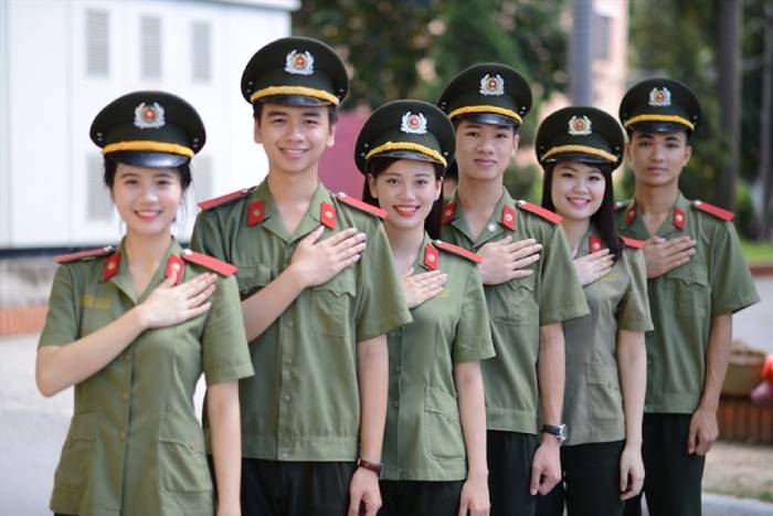 Mẫu cảnh phục khối an ninh nhân dân Việt Nam