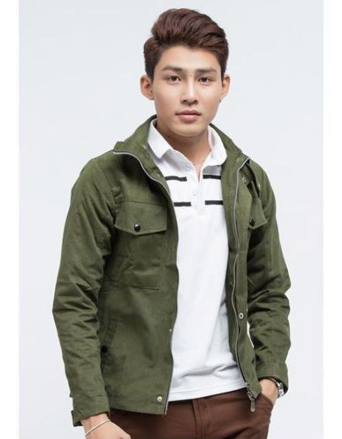 Field Jacket phối cùng áo polo