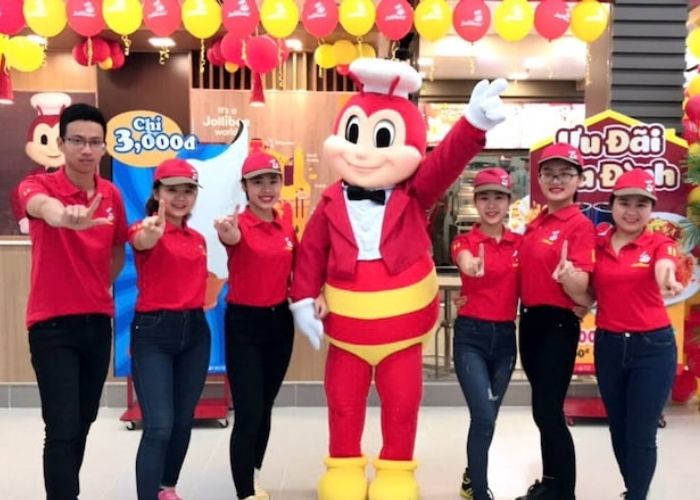 Mẫu áo polo đồng phục đồ ăn nhanh jollibee