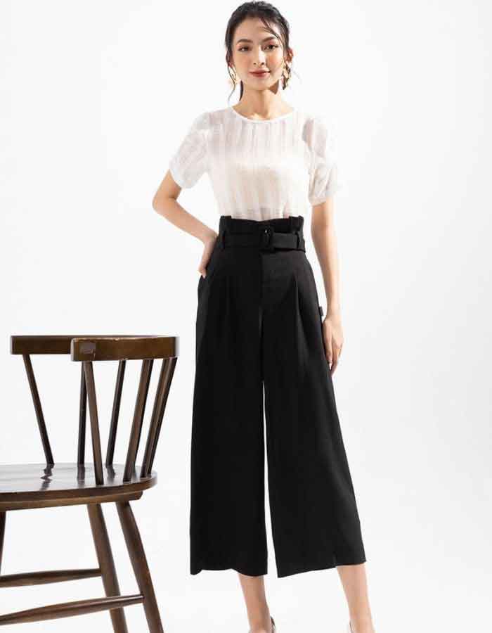 Với thiết kế quần ống rộng culottes chị em sẽ trở nên thời thượng