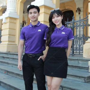 Áo polo thời trang đồng phục công ty màu tím