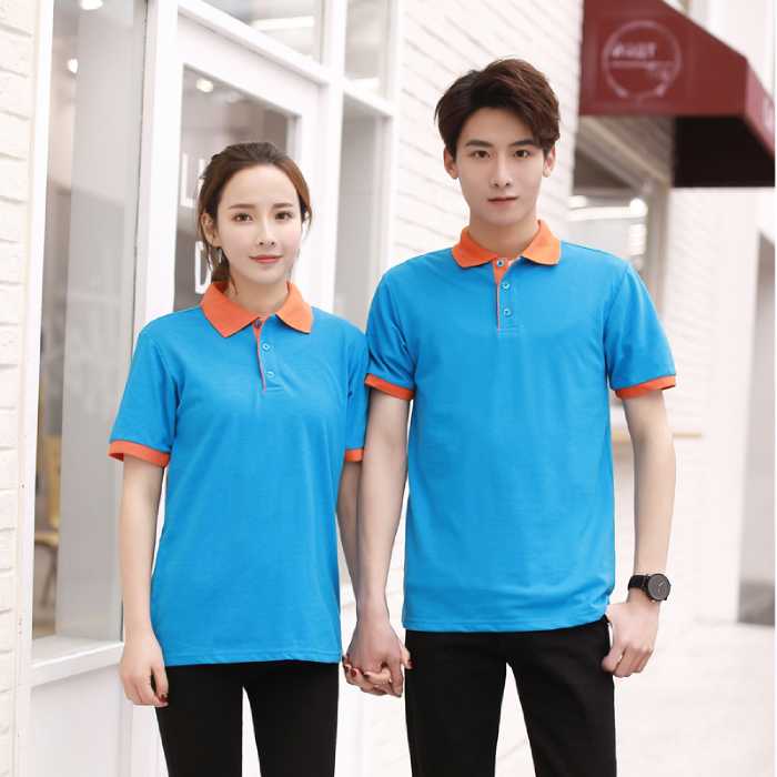 Mẫu áo đồng phục polo cổ bẻ màu cam