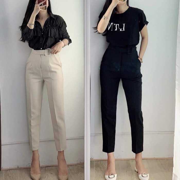 Mix quần baggy lưng đai với các item khác nhau cho đa dạng outfit