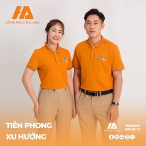 Sản phẩm áo polo đồng phục vàng nghệ cao cấp- Đồng phục doanh nghiệp Hải Anh