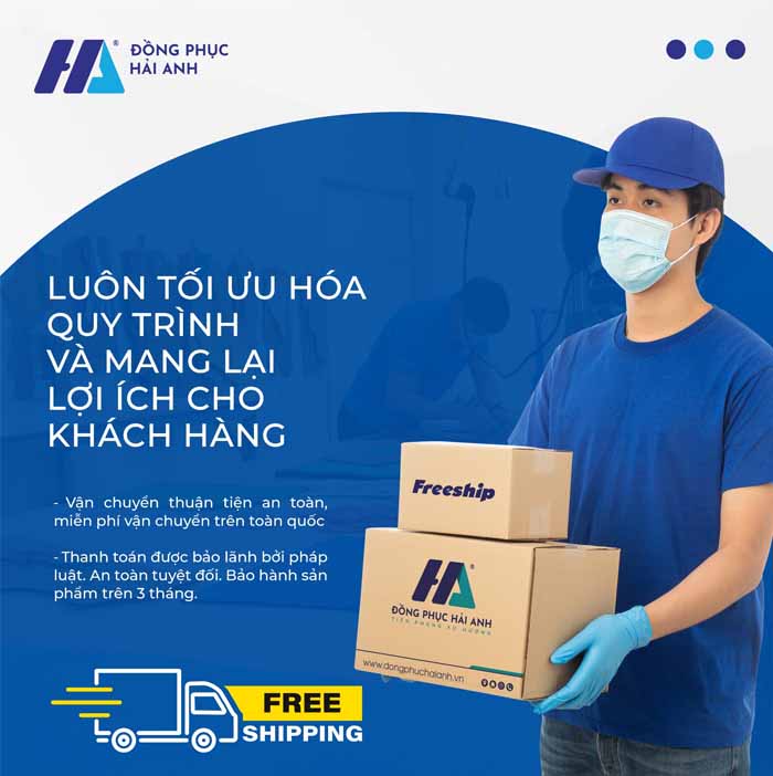 Đồng phục Hải Anh miễn phí vận chuyển hoàn toàn cho khách hàng trên toàn quốc