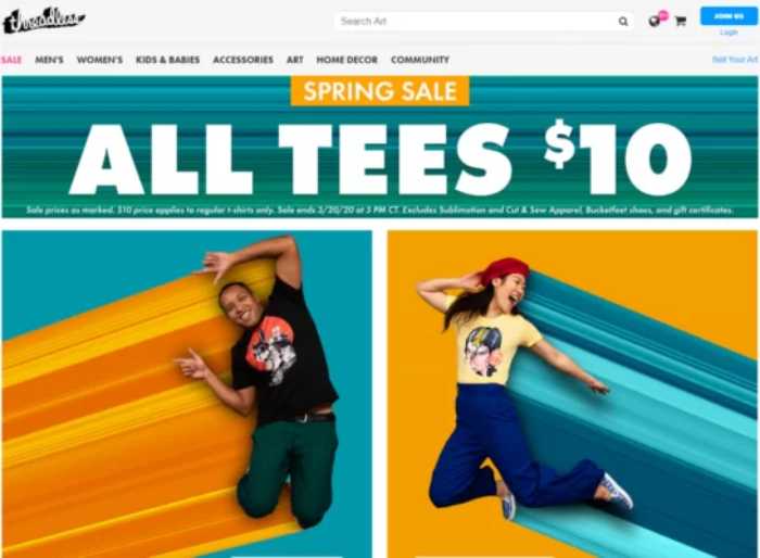 Giao diện phần mềm thiết kế áo Threadless.com chuyên nghiệp