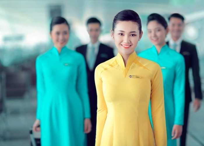 Mẫu áo dài đồng phục công sở đẹp của tiếp viên hàng không Vietnam Airlines