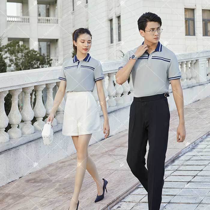 Thời trang áo polo LA BRAVOURE ghi xám