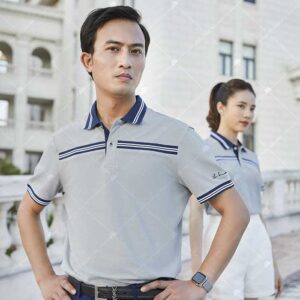 Thời trang áo polo LA BRAVOURE ghi xám