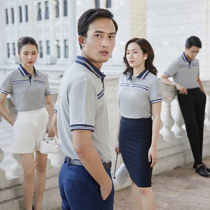 Thời trang áo polo LA BRAVOURE ghi xám