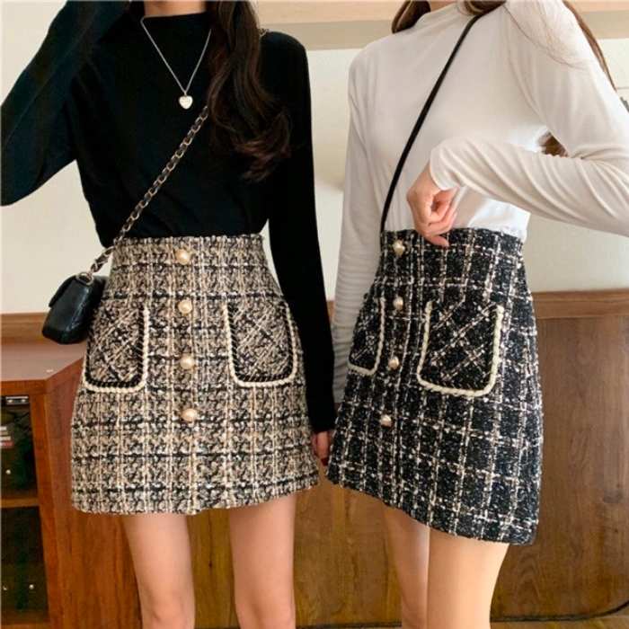 Chân váy dạ tweed cao cấp cho style văn phòng sang chảnh