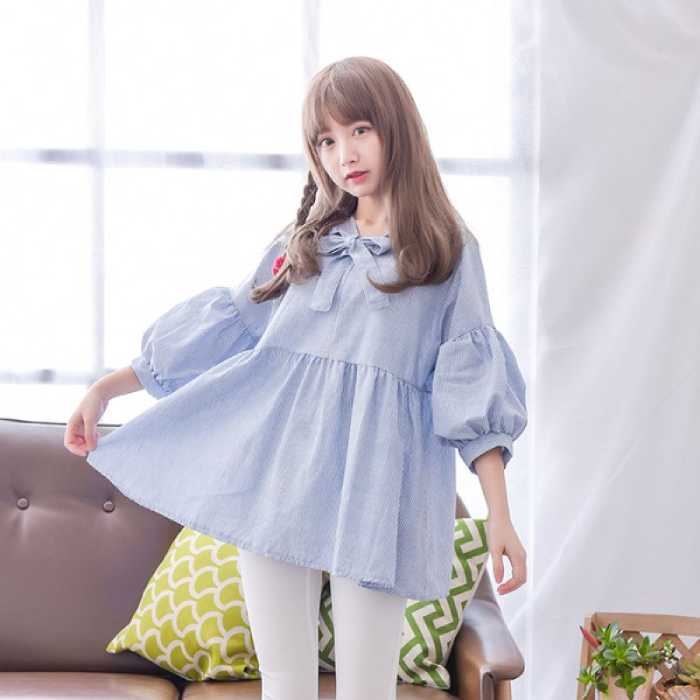 Xinh xắn với mẫu váy babydoll màu xanh dương điệu đà