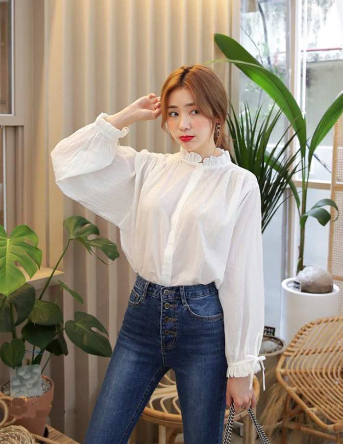 Áo sơ mi blouse cho nữ điệu đà