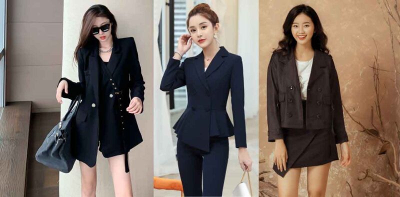 Các mẫu suit nữ đen đẹp cho dân công sở