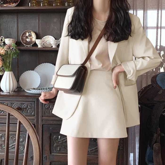 Set chân váy khoác áo blazer thời trang sành điệu, cho nàng gu ăn mặc sang trọng