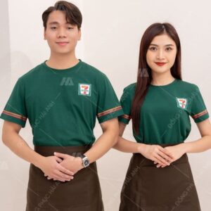 Mẫu áo thun cổ tròn đồng phục 7-Eleven - Đồng phục Hải Anh